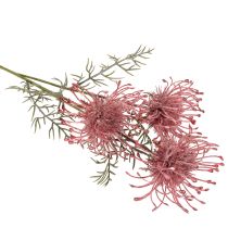 položky Umělý květinový jehelníček, protea, kvetoucí větvička 65 cm, 3 ks