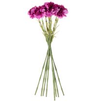 položky Umělý karafiát, dvoubarevný, dlouhý stonek 56 cm, kytice 8 ks