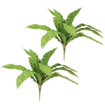 položky Hnízdo kapradiny umělé rostliny v zelené barvě 5,5×22cm 2ks