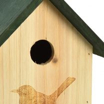 položky Hnízdní budka modrá sýkorka ptačí domeček dřevo přírodní zelená V20,5cm