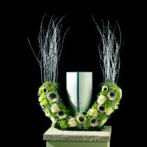 Květinový pěnový urnový půlkruh V29cm Ø47cm 1ks smuteční šperk
