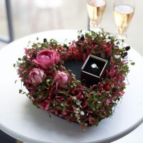 Květinové pěnové srdce černé 33cm 2ks svatební dekorace