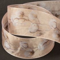 položky Organzová stuha bavlněná květinová dekorativní stuha růžová 40mm 15m