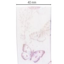 položky Organzová stuha, šifonová stuha, motýli, fialová, 40mm, 18m