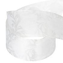 položky Organzová stuha, krémová, ozdobná stuha se srdíčky, šířka 40 mm, délka 15 m