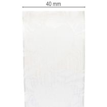 položky Organzová stuha, krémová, ozdobná stuha se srdíčky, šířka 40 mm, délka 15 m
