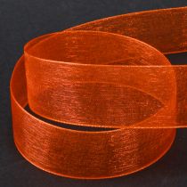 položky Organzová stuha dárková stuha oranžová stuha krajový 25mm 50m