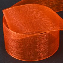 položky Organzová stuha dárková stuha oranžová stuha lem 40mm 50m
