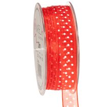 položky Stuha s puntíkovaným vzorem pro univerzální balení dárků v rámci sezóny, šířka 1,5 cm, délka 20 m
