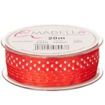 položky Stuha s puntíkovaným vzorem pro univerzální balení dárků v rámci sezóny, šířka 1,5 cm, délka 20 m