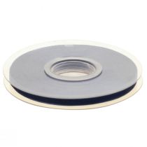 položky Organzová stuha dárková stuha tmavě modrá stuha modrý okraj 6mm 50m