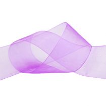 Organzová stuha s okrajem 4cm 50m fialová