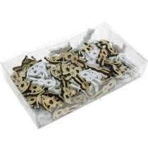 položky Velikonoční dekorace zajíček na posyp dřeva bílá, přírodní posypová dekorace Velikonoční zajíček 96 kusů