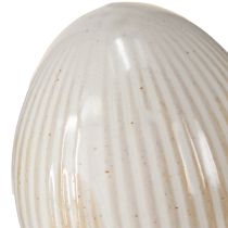 položky Easter Eggs Keramické dekorační vajíčko s drážkami Bílá šedá 5×6cm 6ks