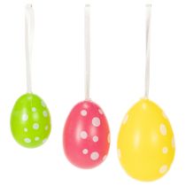 položky Velikonoční vajíčka k zavěšení, různé barvy, 6 cm, 12 kusů