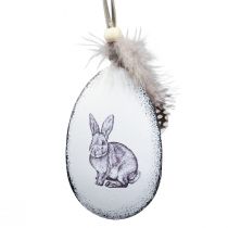 položky Velikonoční vajíčka na zavěšení peří králíci kov 5×7cm 8ks