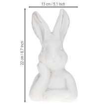položky Figurka velikonočního zajíčka Shabby Chic Rabbit Thinking White 11×9×20,5cm