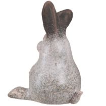 položky Velikonoční zajíček keramický králík sedící hnědobílý 13x12x18cm