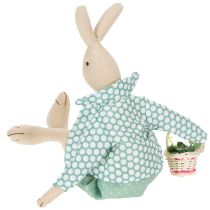 položky Látkový velikonoční zajíček, králík s oblečením, velikonoční dekorace, mladý zajíček V46cm