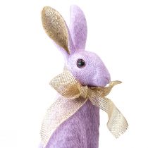položky Dekorace velikonočního zajíčka Fialový zlatý králík sedící dekorativní postava V25cm