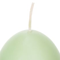 položky Velikonoční svíčky, vejčité, zelené, 9 cm, 20 h, 6 kusů