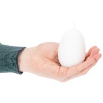 položky Velikonoční svíčky, vejčité, speciální svíčky na Velikonoce, bílé, 9 cm, 6 kusů
