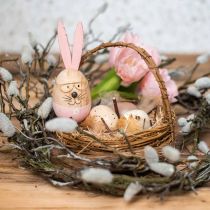 Velikonoční košík s vajíčky Umělá velikonoční dekorace na stůl Ø16cm