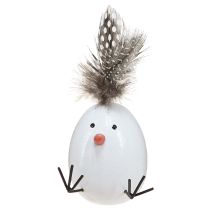 položky Easter Chick Chick Easter Egg Feathers White Natural H9cm 4 ks