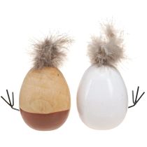 položky Easter Chick Chick Easter Egg Feathers White Natural H9cm 4 ks