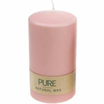 Stojanová svíčka PURE 130/70 Růžová dekorativní svíčka trvale udržitelný přírodní vosk