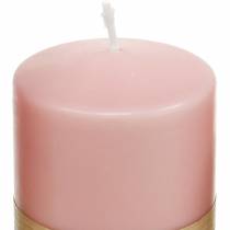 Stojanová svíčka PURE 90/60 růžová dekorativní svíčka trvale udržitelná dekorace na svíčku z přírodního vosku