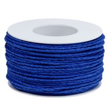 Papírová šňůra omotaná drátem Ø2mm 100m modrá