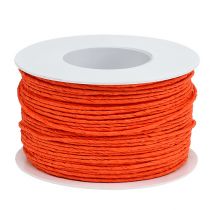 Papírová šňůra omotaná drátem Ø2mm 100m Oranžová