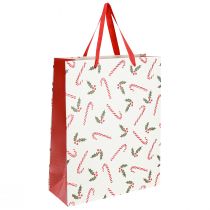 položky Papírová taška dárková taška candy canes 26×10×32cm 2ks