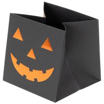 položky Papírový sáček s dýňovým obličejem, halloweenská dekorace 10 cm, 6 ks