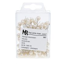 položky Špendlíky s perleťovou hlavou champagne Ø8mm L65mm 55 ks