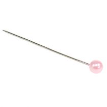 Špendlíky s perleťovou hlavičkou růžové Ø4mm 4cm 150p
