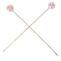 položky Jehlice s perlovou hlavičkou růžové Ø4mm 4cm 150 ks