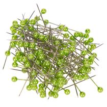 položky Zelené květinové špendlíky s perleťovou hlavičkou, všestranné použití, Ø4mm, 40mm, 150 kusů