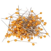 položky Oranžové špendlíky s perleťovou hlavičkou do květinářství, Ø4mm, 40mm, 150 kusů