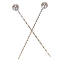 položky Květinové a dekorační špendlíky s perleťovou hlavičkou, stříbrné, Ø4mm, 40mm, 150 kusů