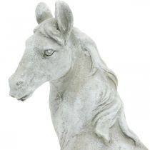 Poprsí koňské hlavy v dekoru figurka kůň keramická bílá, šedá H31cm