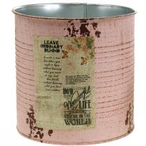 položky Květináč starorůžový dekorační truhlík kovový vintage Ø15,5cm V15cm
