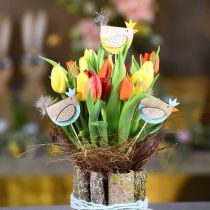 Rostlinné špunty barevné kuřecí ozdobné špunty dřevěné slepice Velikonoční dekorace 14 kusů