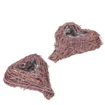 položky Miska ve tvaru srdce s větvičkami a fóliovou vložkou pro květinové aranžmá, 14 cm, 2 kusy