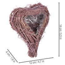 položky Miska ve tvaru srdce s větvičkami a fóliovou vložkou pro květinové aranžmá, 14 cm, 2 kusy