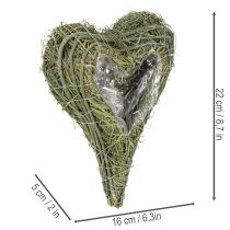 položky Rostlinné srdíčko z přírodního materiálu s fóliovou vložkou, 22 cm, 2 kusy