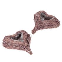 položky Dekorativní srdce z větviček s výsadbovou fólií, 20 cm, 2 kusy