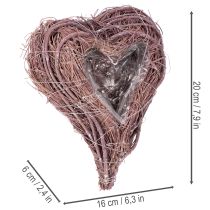 položky Dekorativní srdce z větviček s výsadbovou fólií, 20 cm, 2 kusy