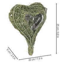 položky Přírodní květinové srdce s fólií pro květinářství, 25 cm